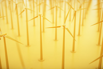 3d rendering wind power windmills, sustainable development of environmental energy.The concept of green new energy.