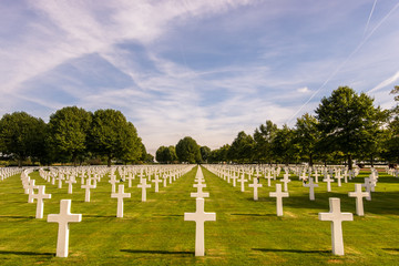 Fototapeta na wymiar World War II Netherlands American Cemetery and Memorial in Margraten near Maastricht, The Netherlands.
