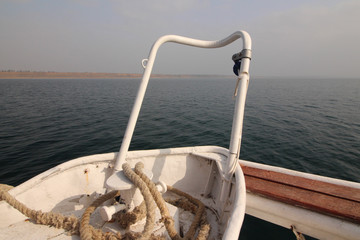 old fishing boat on the sea