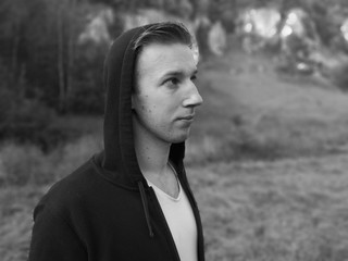 Young man on the trekking tour