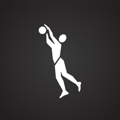 Basketball player on black background icon