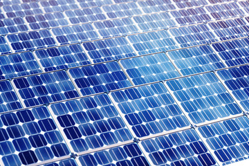 Side view of solar panels,3d illustration.The concept of renewable energy and new energy.