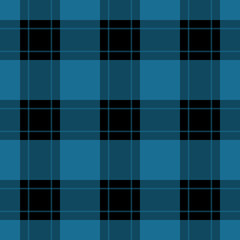 seamless black, blue tartan with red stripes
