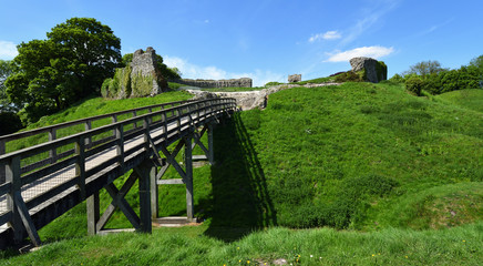 Fototapeta na wymiar Castle Acre Castle medieval defences built in the village of Castle Acre, 