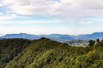Fototapeta na wymiar Green mountain with valley in Sun Moon Lake, Taiwan