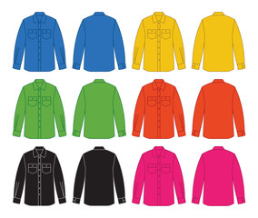 vector design of long shirt with sleeves