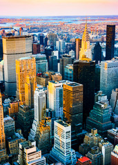 Vertical aerial view over midtown and east side