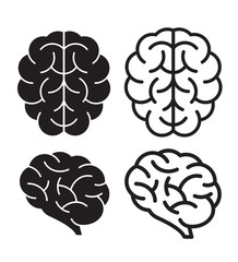 vector human brain icons