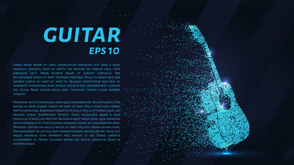 Guitar is falling apart. Vector illustration.