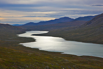 lake in the reserve of Norway at sunset