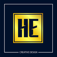Initial Letter HE Logo Template Design