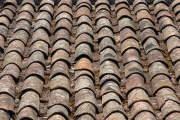 The roof of the old tiles