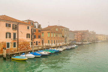 Fototapeta na wymiar Small Channel Scene, Venice, Italy