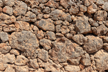 Wall made of natural stone