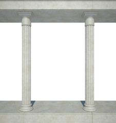 Colonnade in the classic style. Isolated on White