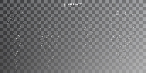 Set underwater fizzing air on transparent background. Fizzy sparkles in sea, aquarium. Soda pop. Undersea vector texture. Vector Illustration EPS10