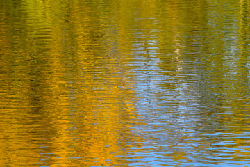 Texture water yellow and  green сolour. Rippled water. Colorful pattern. Abstract art for background./