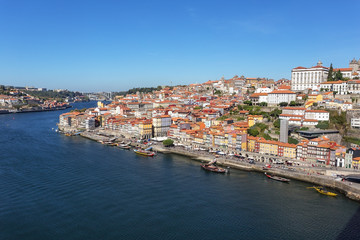 Naklejka na ściany i meble The Douro River through the Portuguese city of Porto.