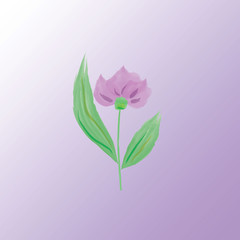 watercolor violet flower