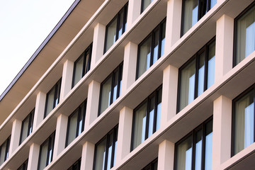 The facade of the building with Windows