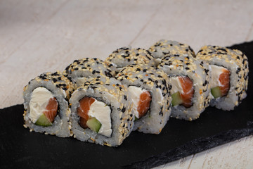 Japanese roll with salmon