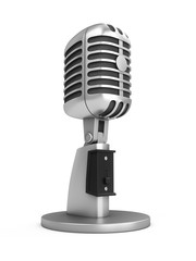 Fototapeta premium 3D Rendering vintage studio microphone isolated on white background