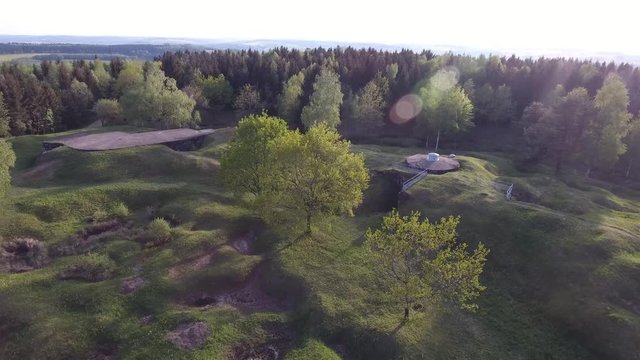 Ouvrage de Froideterre by drone. Verdun. Lorraine, France. 