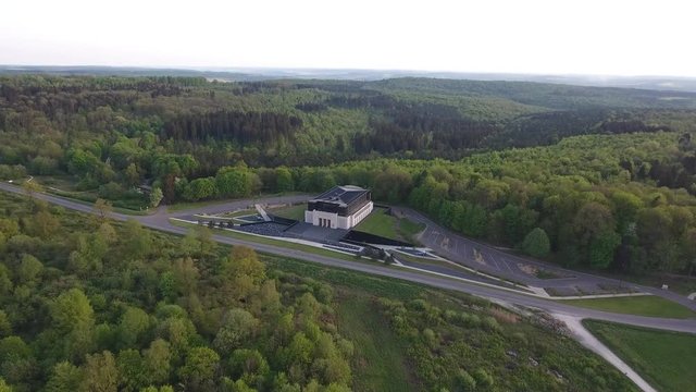 Museum memorial WW1 in Verdun France Lorraine. Drone view