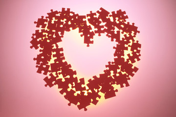 Puzzles in Heart Shape