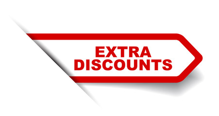 red vector banner extra discounts