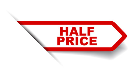 red vector banner half price