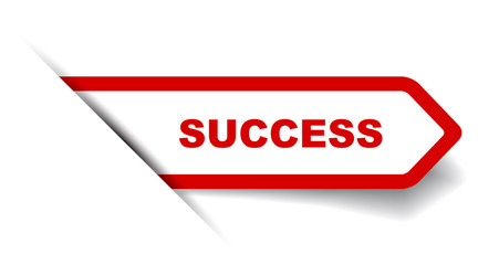 red vector banner success