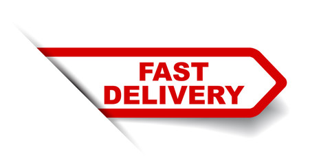 red vector banner fast delivery