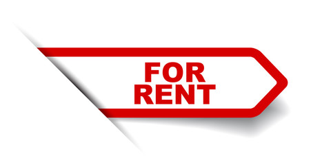red vector banner for rent