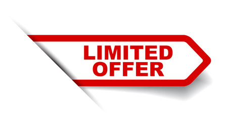 red vector banner limited offer