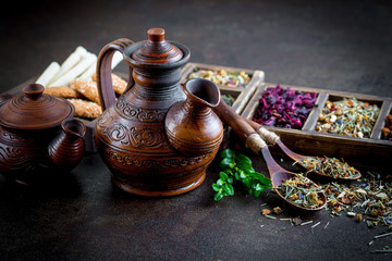 Tea in a cup on an old background