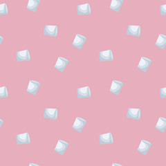 Marshmallows seamless pattern isolated on pink background.