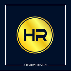 Initial Letter HR Logo Template Design