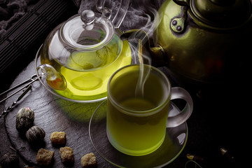 Tea on the old background