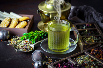 Tea on the old background