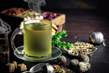 Tea on the old background