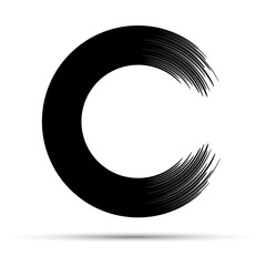 Letter c logo with brush stroke - 229633335