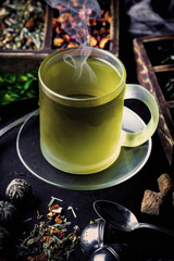 Tea on the old background