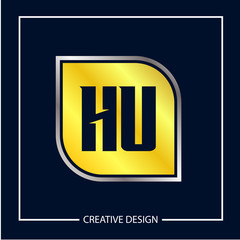 Initial Letter HU Logo Template Design