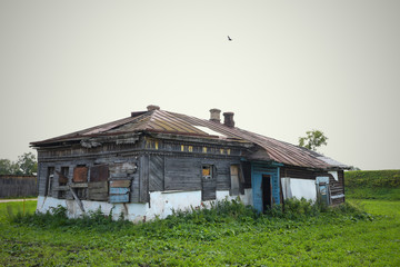 Abandoned old wooden house in the Russian province