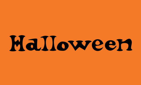 Happy Halloween text banner on orange background