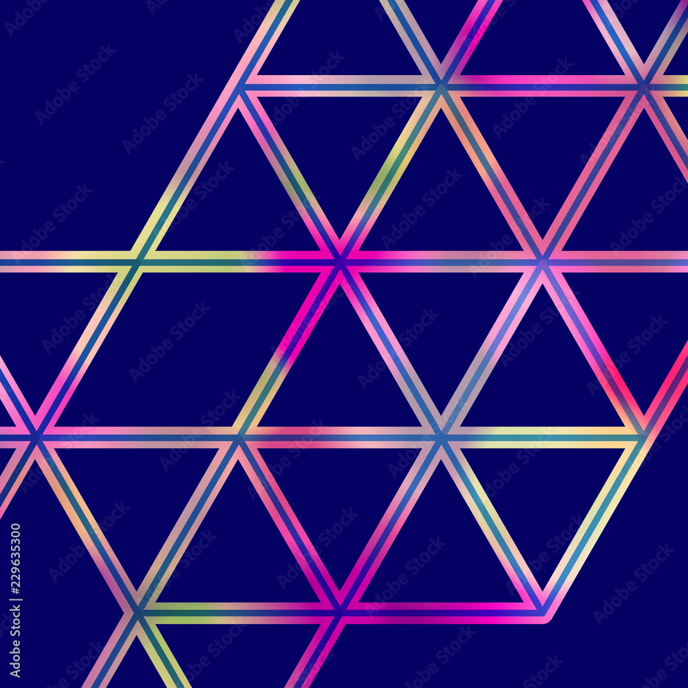 Poster Geometric pattern with a grid of colorful triangles
