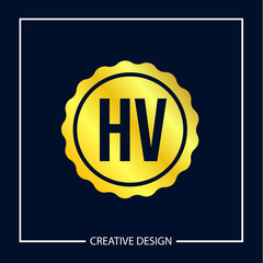 Initial Letter HV Logo Template Design