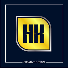 Initial Letter HX Logo Template Design