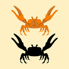 crab  vector illustration flat style front side